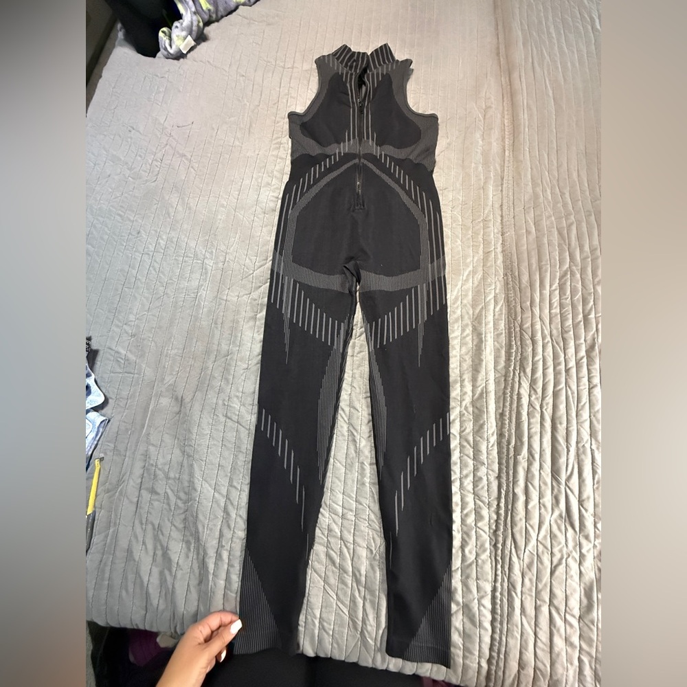 PrettyLittleThing Black and Gray Jumpsuit